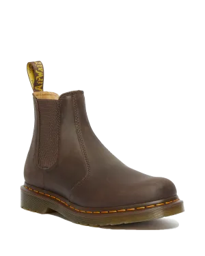 2976 Yellow Stitch Crazy Horse Chelsea Boot in Dark Brown