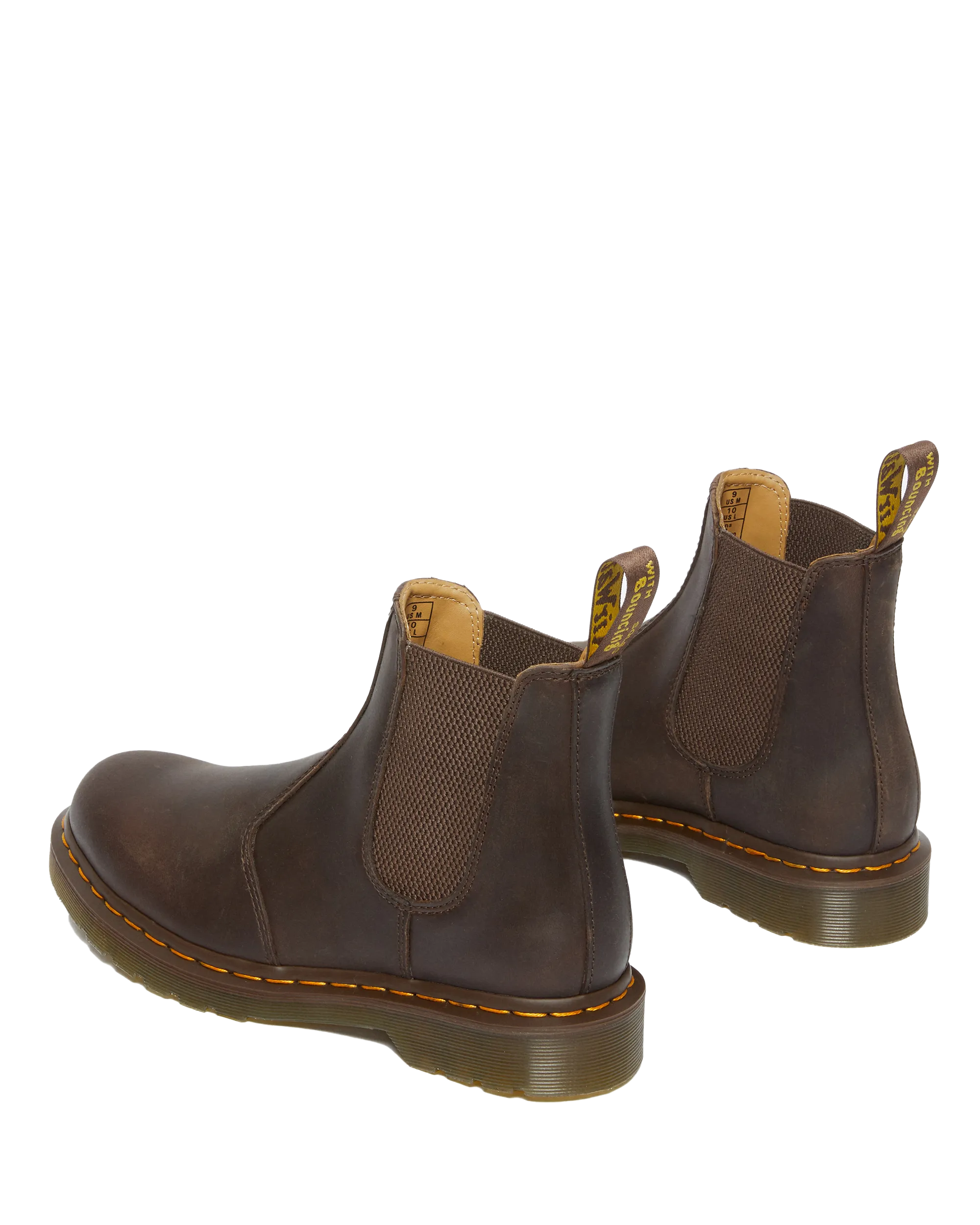 2976 Yellow Stitch Crazy Horse Chelsea Boot in Dark Brown