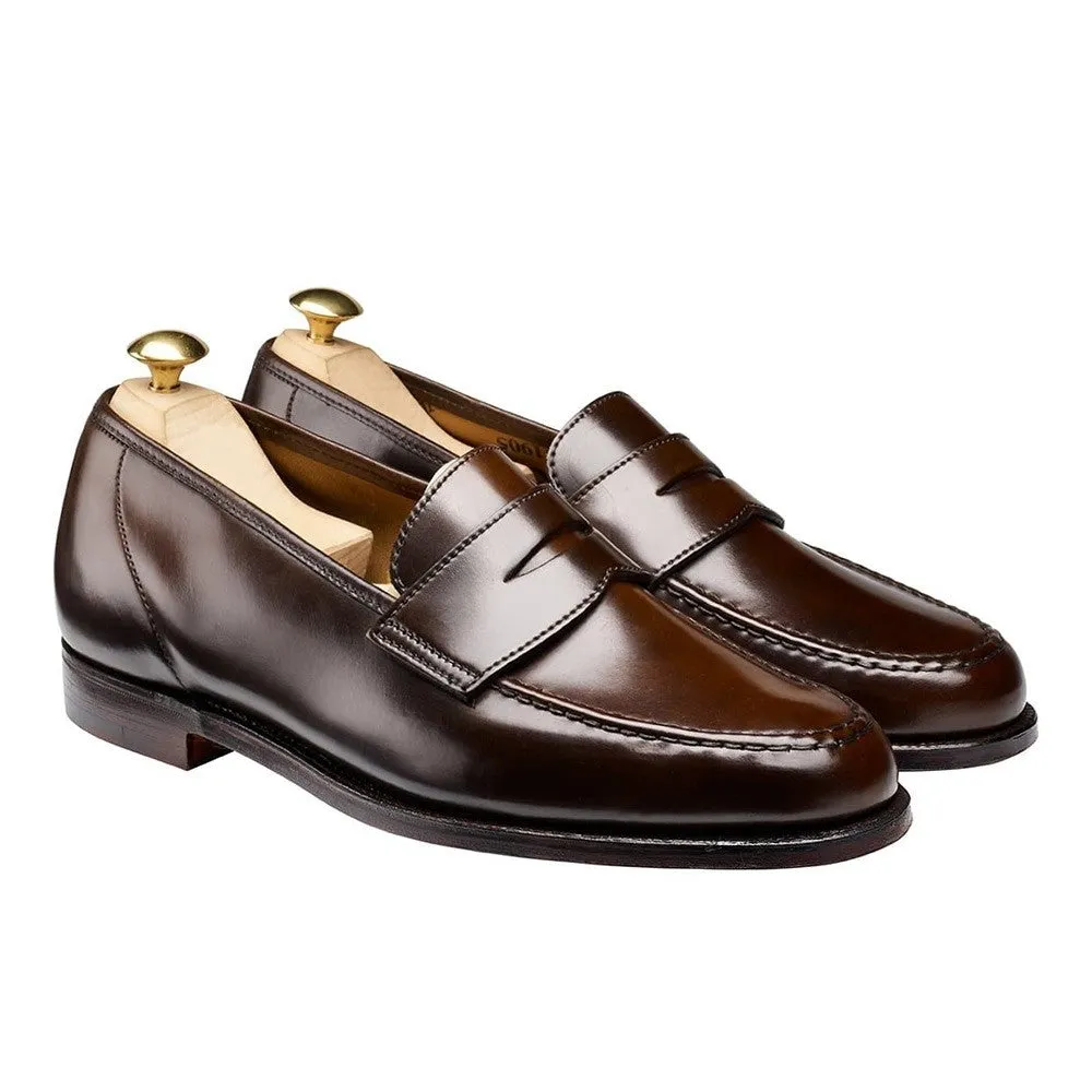 6CM/2.36 Inches CMR CHAMARIPA CMR CHAMARIPA Men's Dark Brown Cordovan Penny Loafers