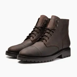 7CM / 2.76 Inches CMR CHAMARIPA Customized Brown Men's Boots - Handcrafted Luxury Hidden High Heel Shoes, 7CM / 2.76 Inches Taller