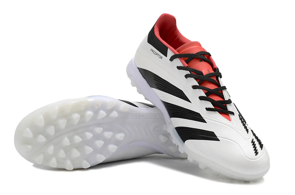 Adidas Predator 24 Elite Indoor Shoes - White | Midnight Black | Crimson Red - FREE SHIPPING WORLDWIDE