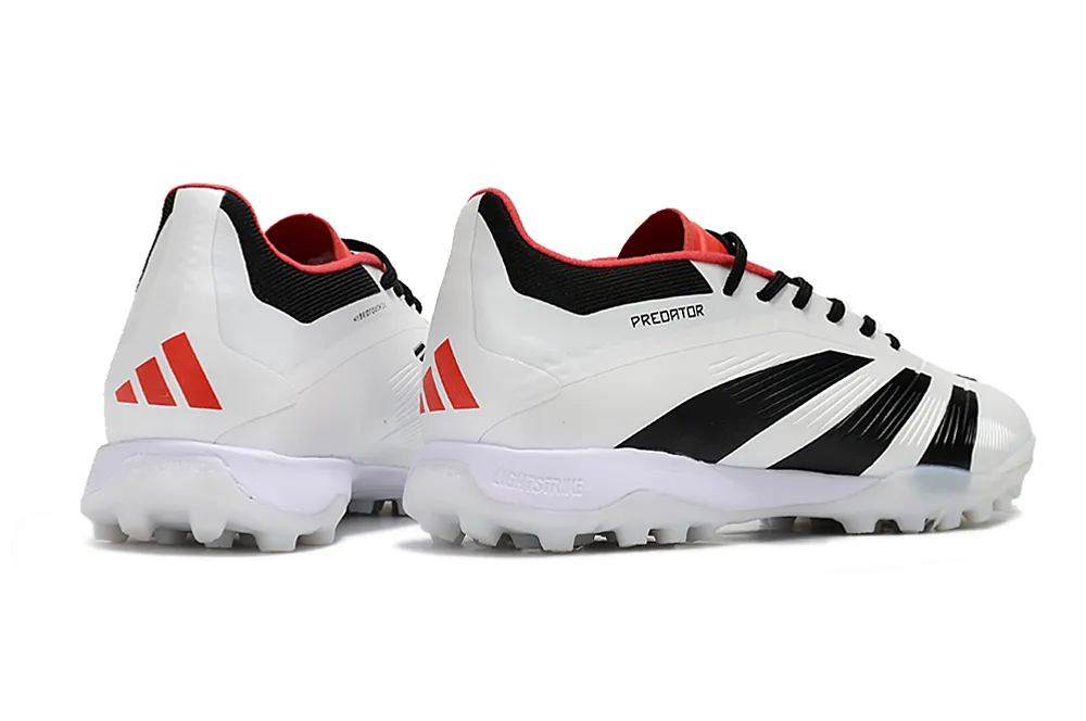 Adidas Predator 24 Elite Indoor Shoes - White | Midnight Black | Crimson Red - FREE SHIPPING WORLDWIDE