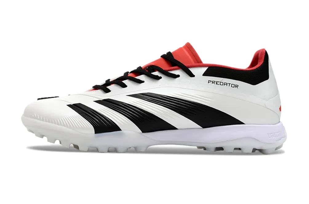 Adidas Predator 24 Elite Indoor Shoes - White | Midnight Black | Crimson Red - FREE SHIPPING WORLDWIDE