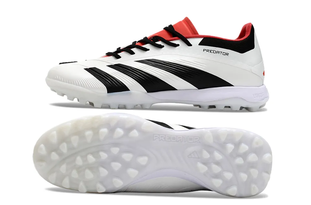 Adidas Predator 24 Elite Indoor Shoes - White | Midnight Black | Crimson Red - FREE SHIPPING WORLDWIDE