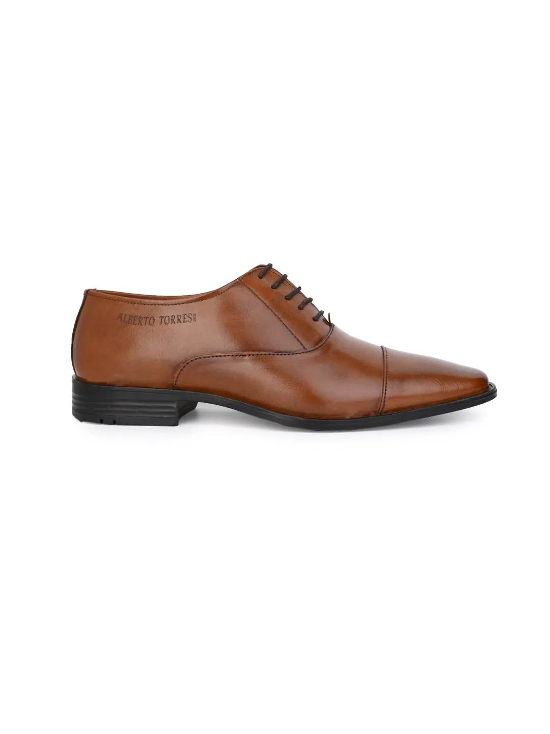 Alberto Torresi Synthetic Tan Laceup Formal Shoes