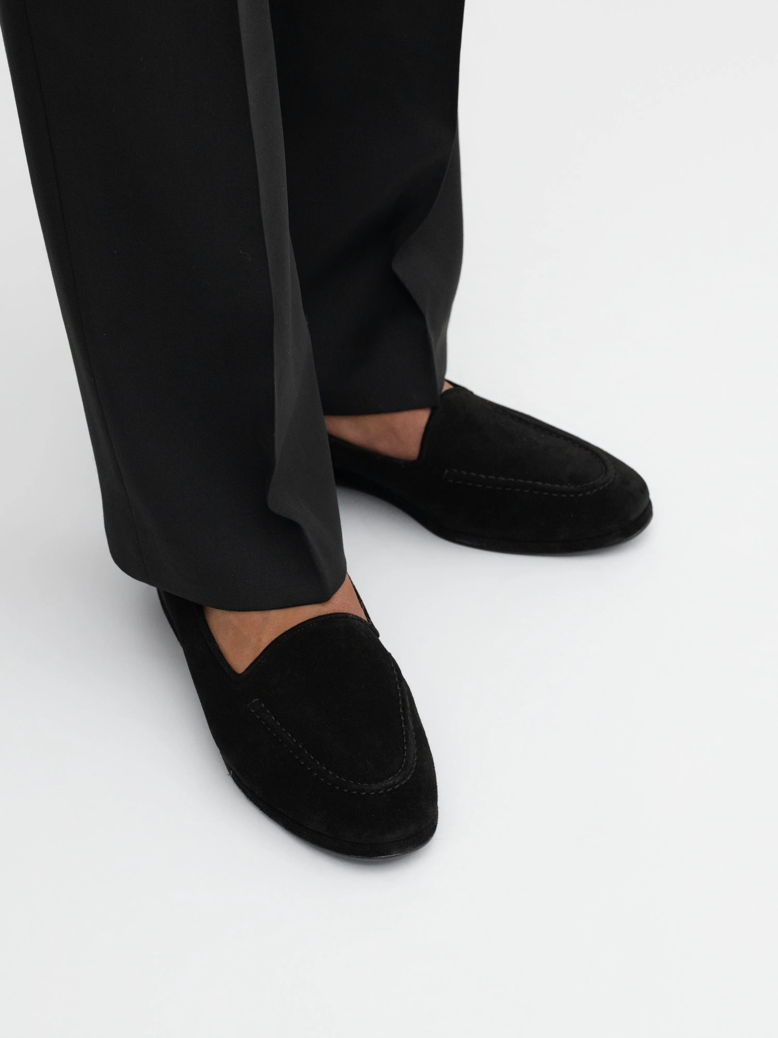 Black Suede Belgian Loafers