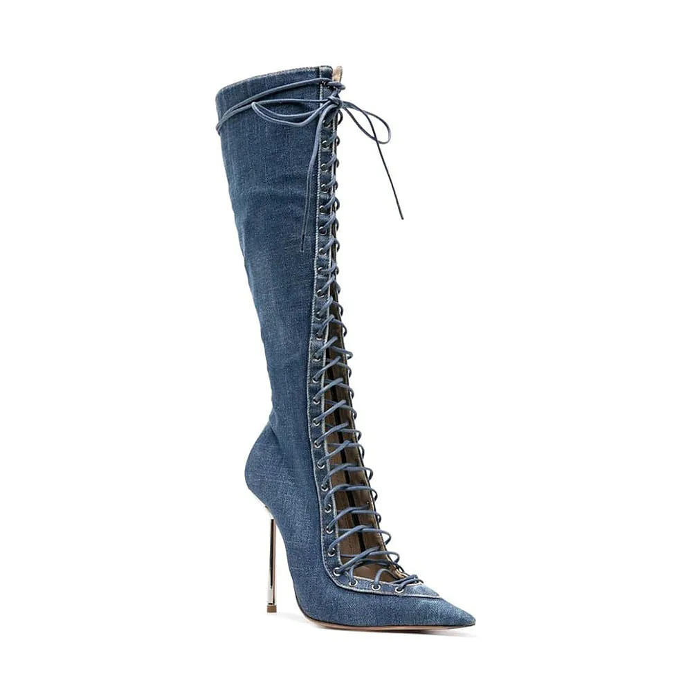 Blanc Fashion House Knee High Boot Heels