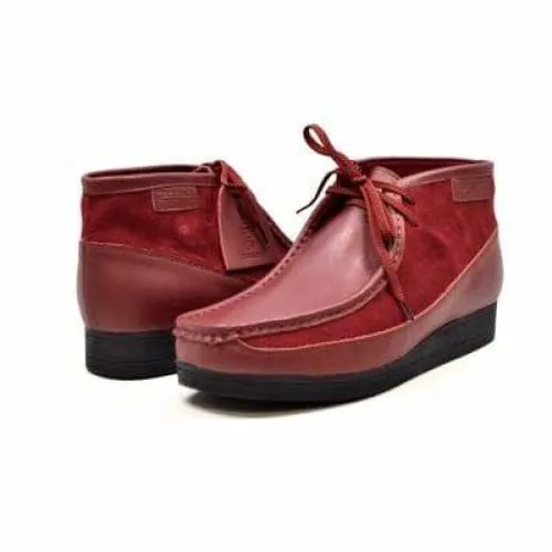 British Walkers New Castle Wallabee Boots Men's Red Leather and Suede