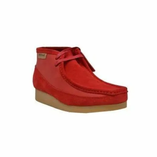 British Walkers New Castle Wallabee Boots Men's Red Suede and Leather