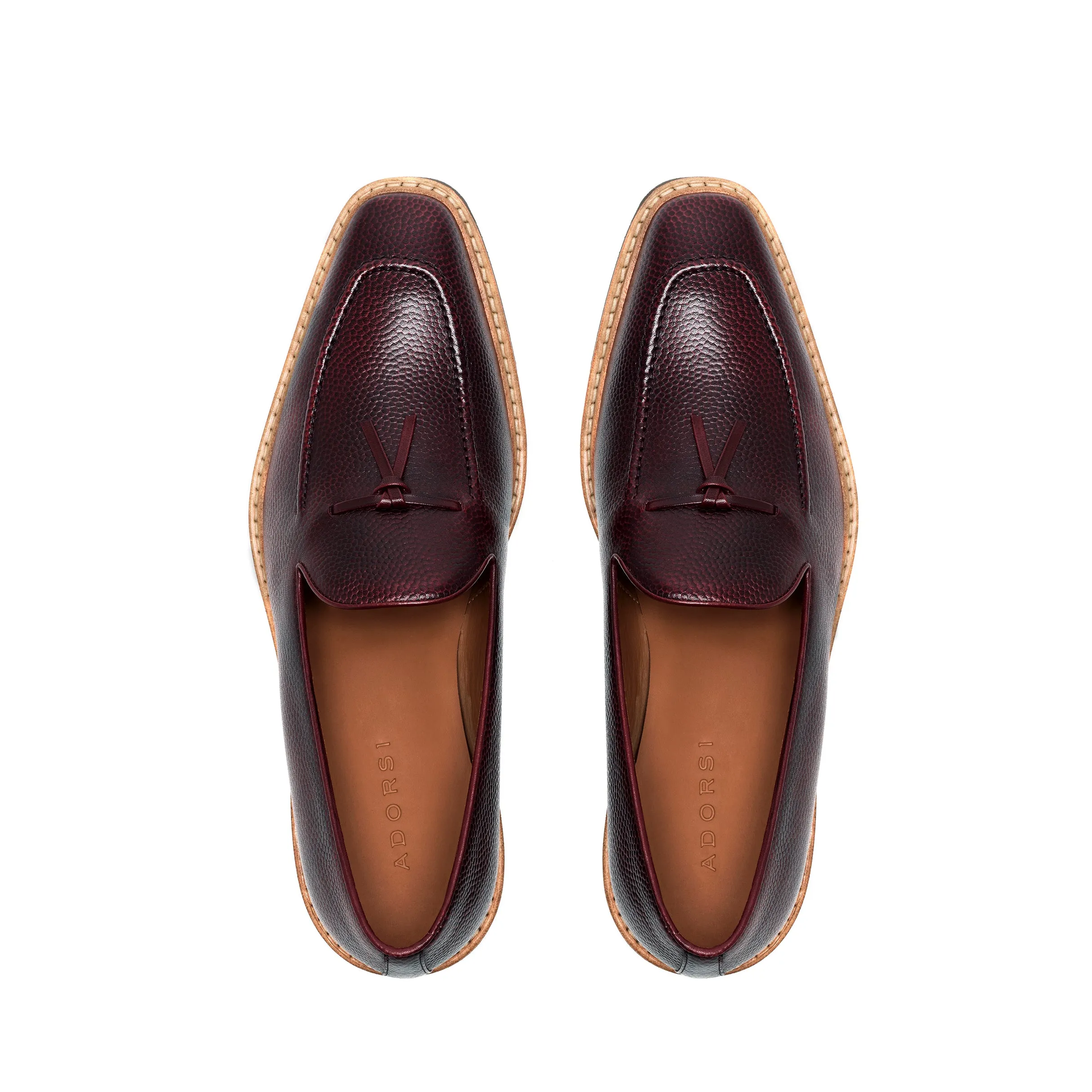 Burgundy Pebble Grain Belgian Loafer