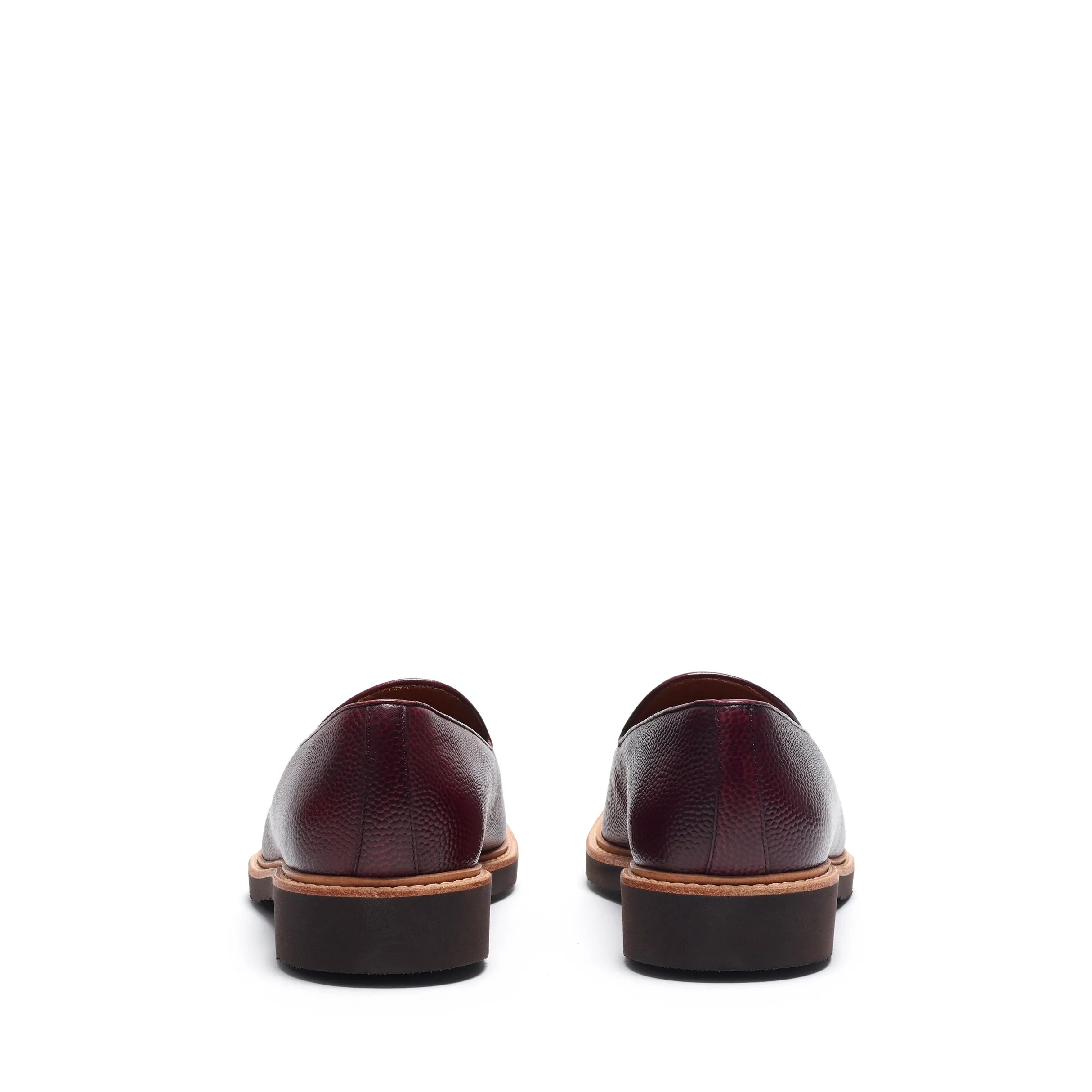 Burgundy Pebble Grain Belgian Loafer