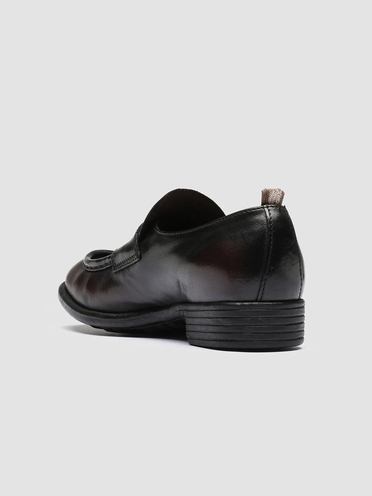 CALIXTE 020 - Dark Burgundy Leather Penny Loafers