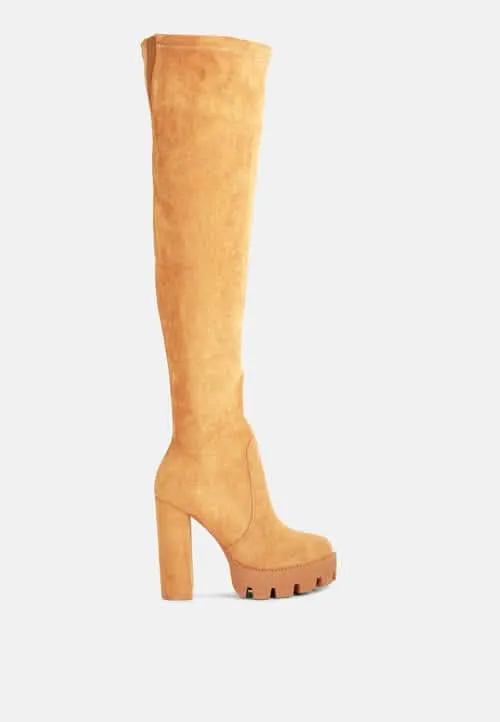 Chic Faux Suede Knee-High Winter Boots