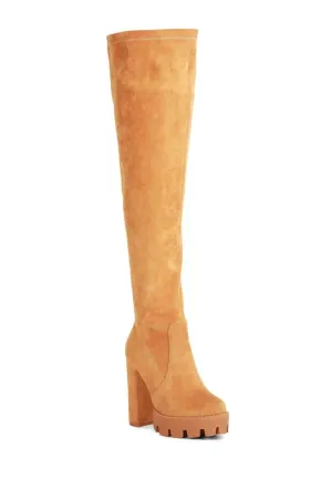 Chic Faux Suede Knee-High Winter Boots