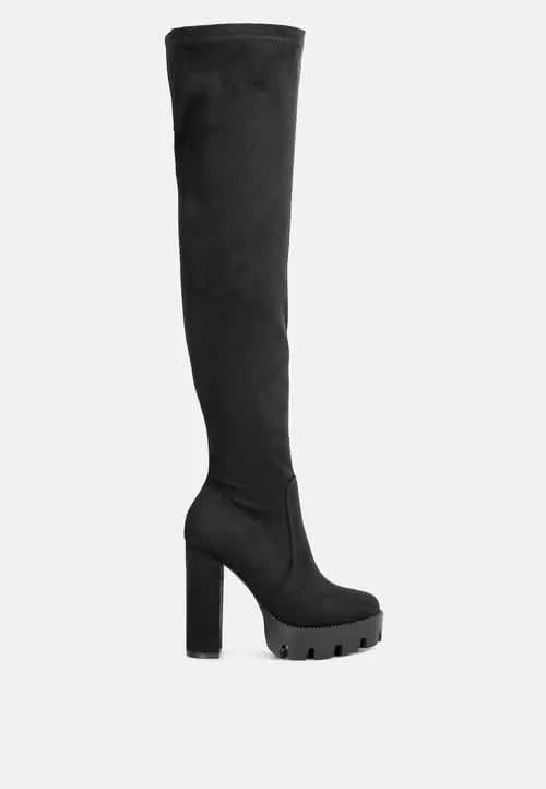 Chic Faux Suede Knee-High Winter Boots