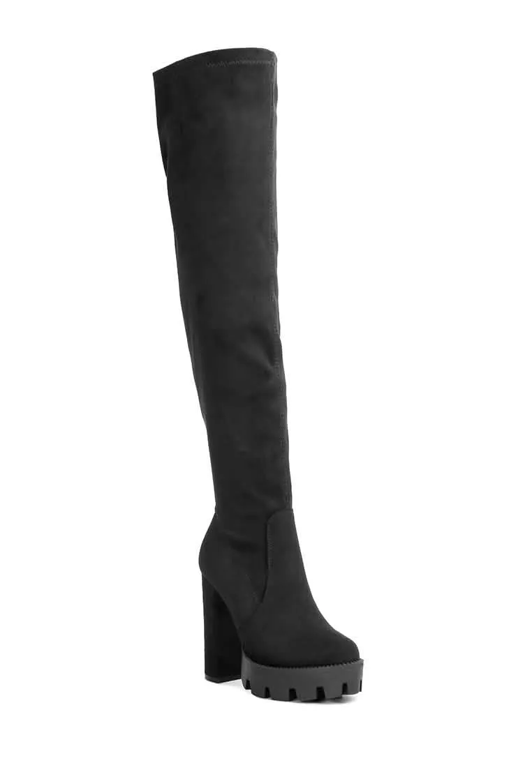 Chic Faux Suede Knee-High Winter Boots