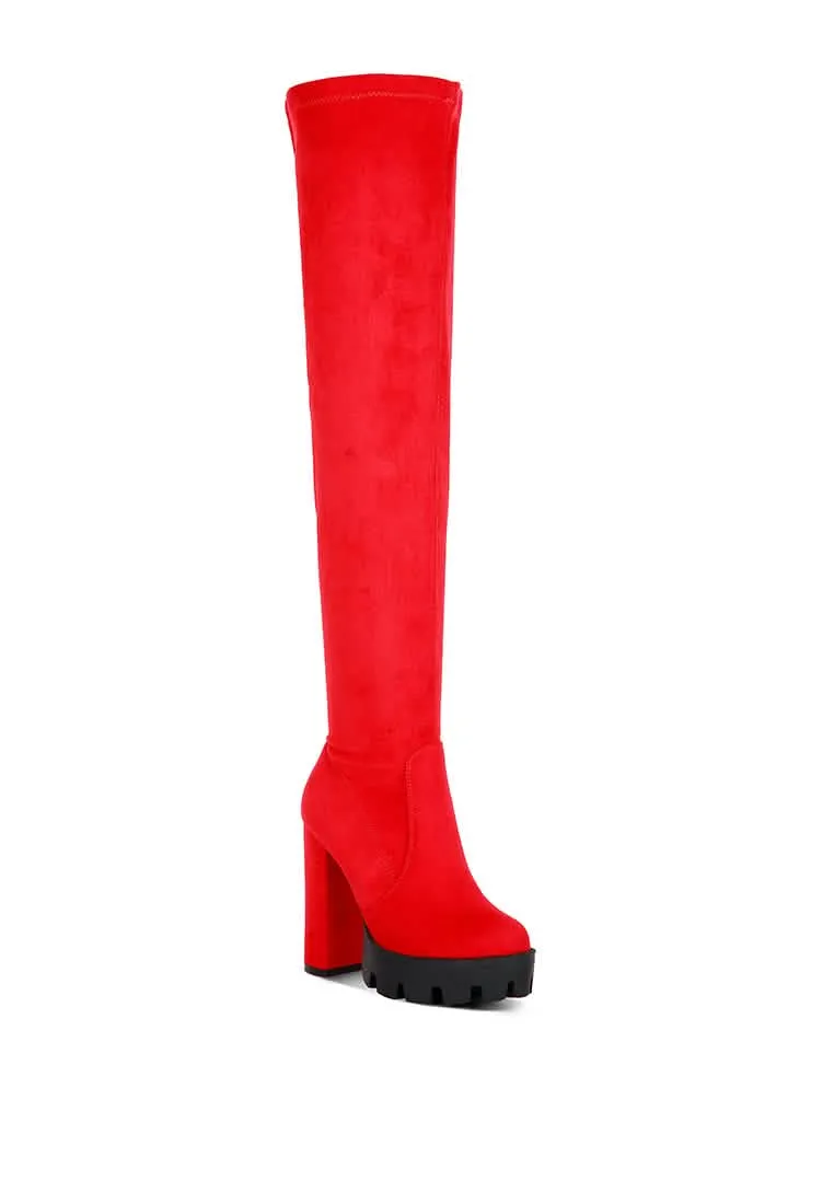 Chic Faux Suede Knee-High Winter Boots