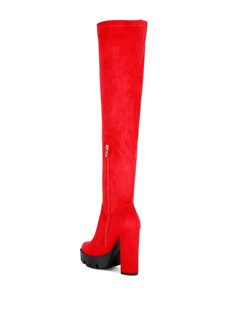 Chic Faux Suede Knee-High Winter Boots