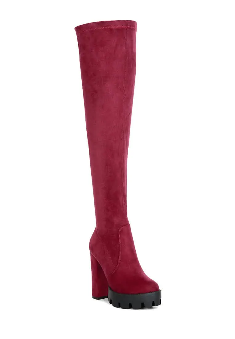 Chic Faux Suede Knee-High Winter Boots