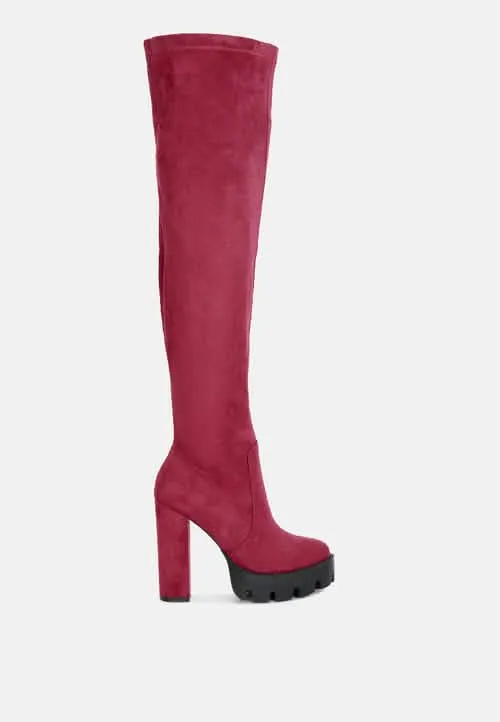 Chic Faux Suede Knee-High Winter Boots