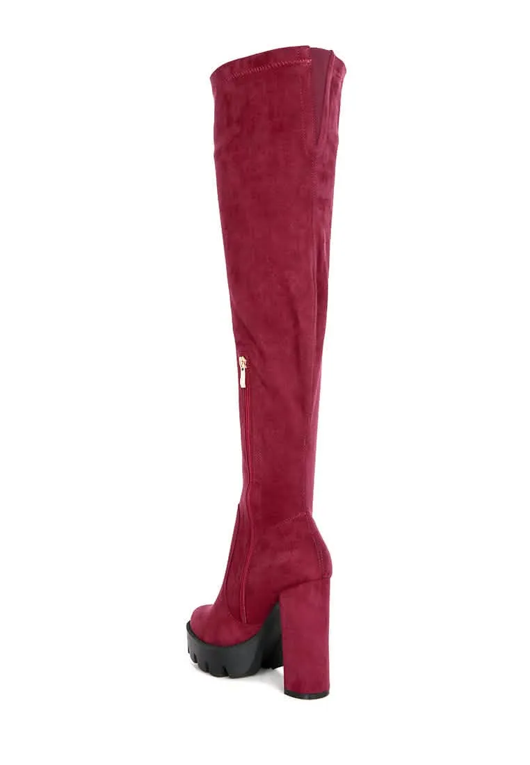 Chic Faux Suede Knee-High Winter Boots