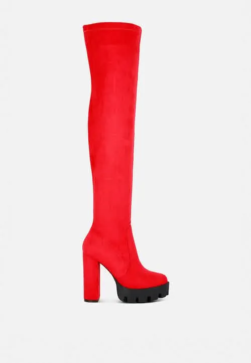 Chic Faux Suede Knee-High Winter Boots