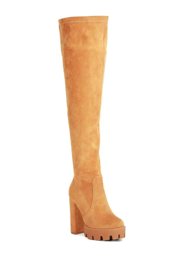 Chic Faux Suede Knee-High Winter Boots