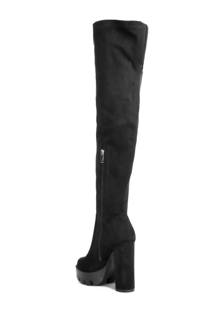 Chic Faux Suede Knee-High Winter Boots