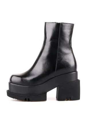 Chunky Platform Leather Ankle Boots