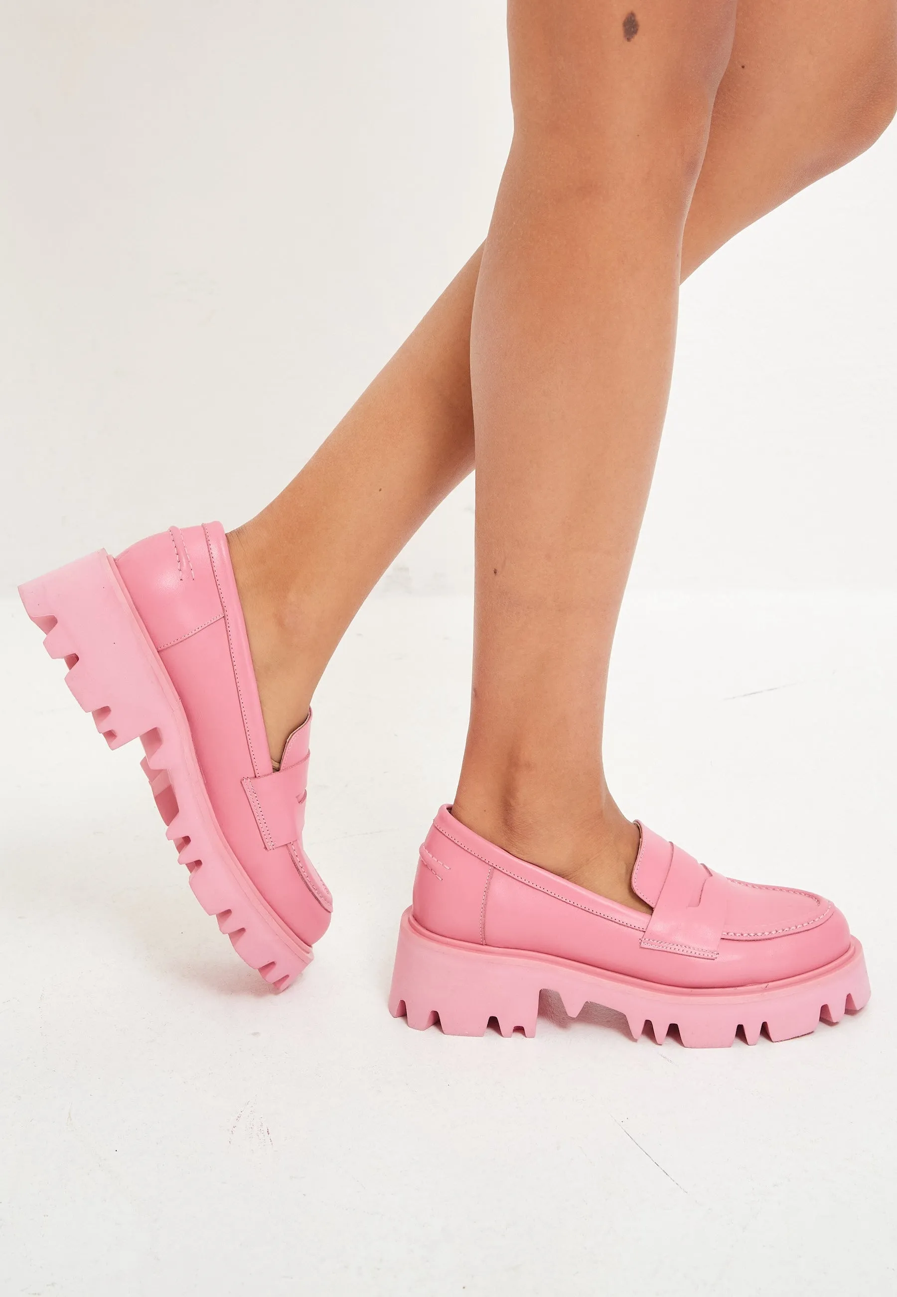 Chunky Platform Loafers - Pink