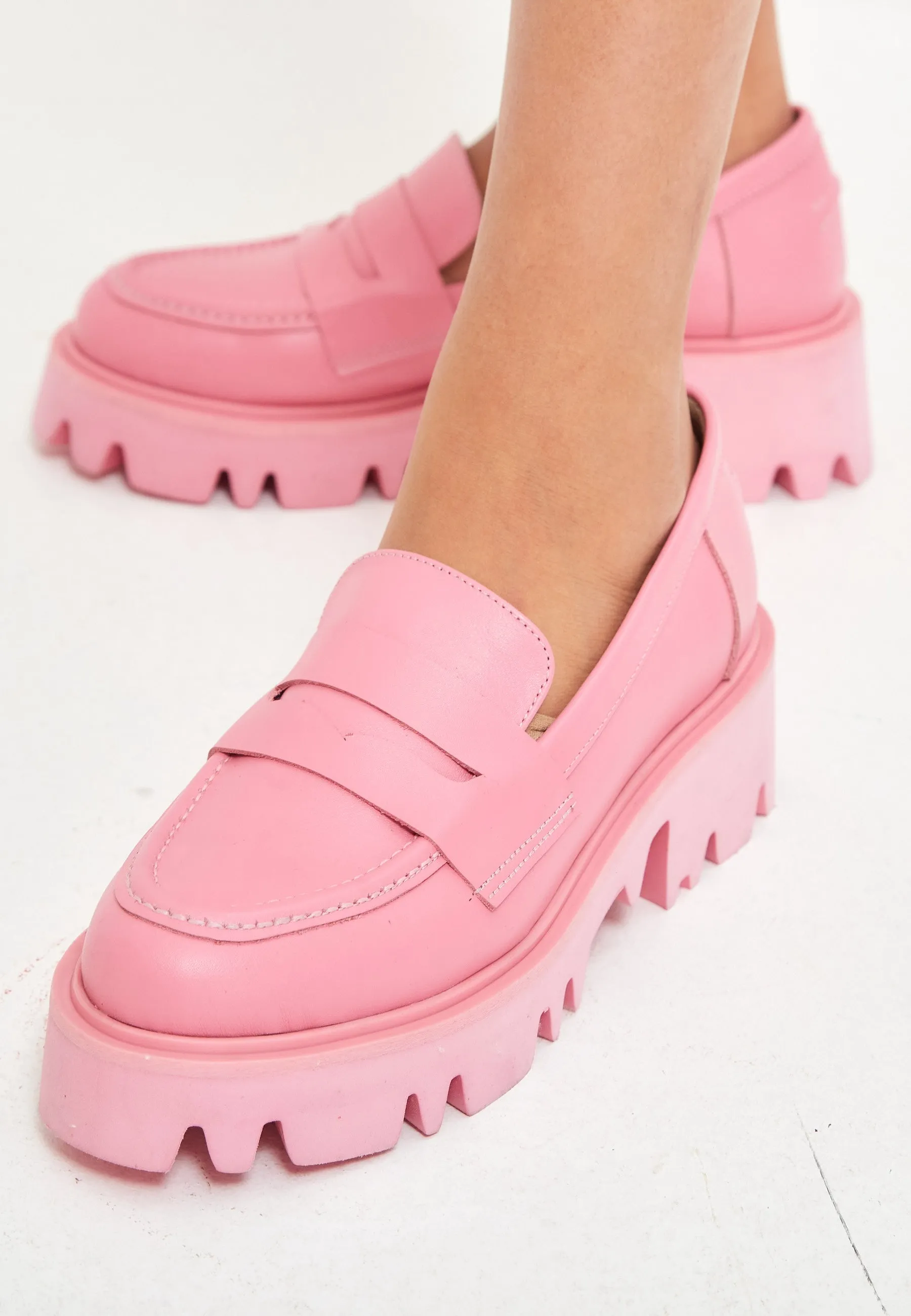 Chunky Platform Loafers - Pink