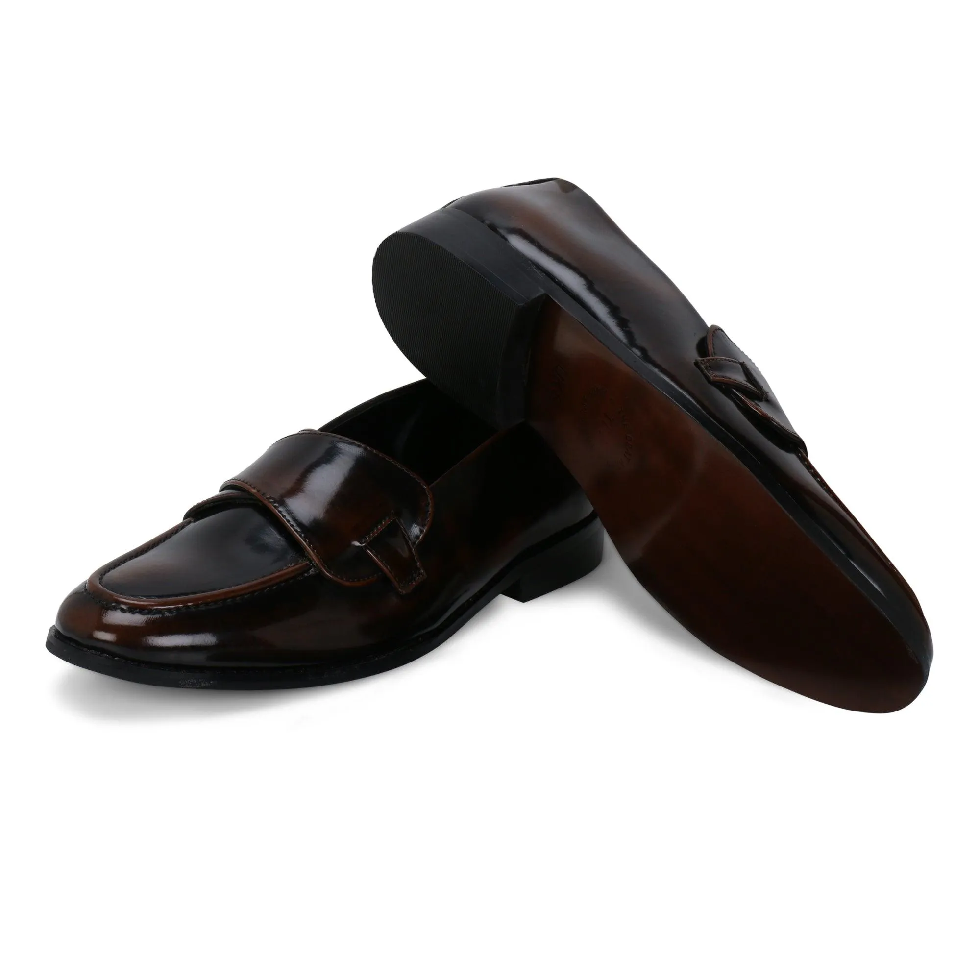 Columbus Black Tan Brush Off Butterfly Loafer