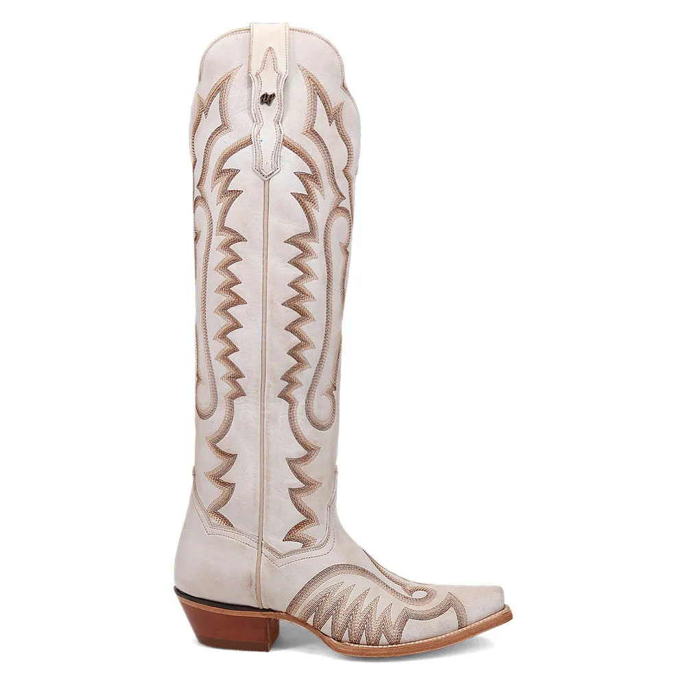 Dan Post Women's Western White Josie Tall Snip Toe Boots