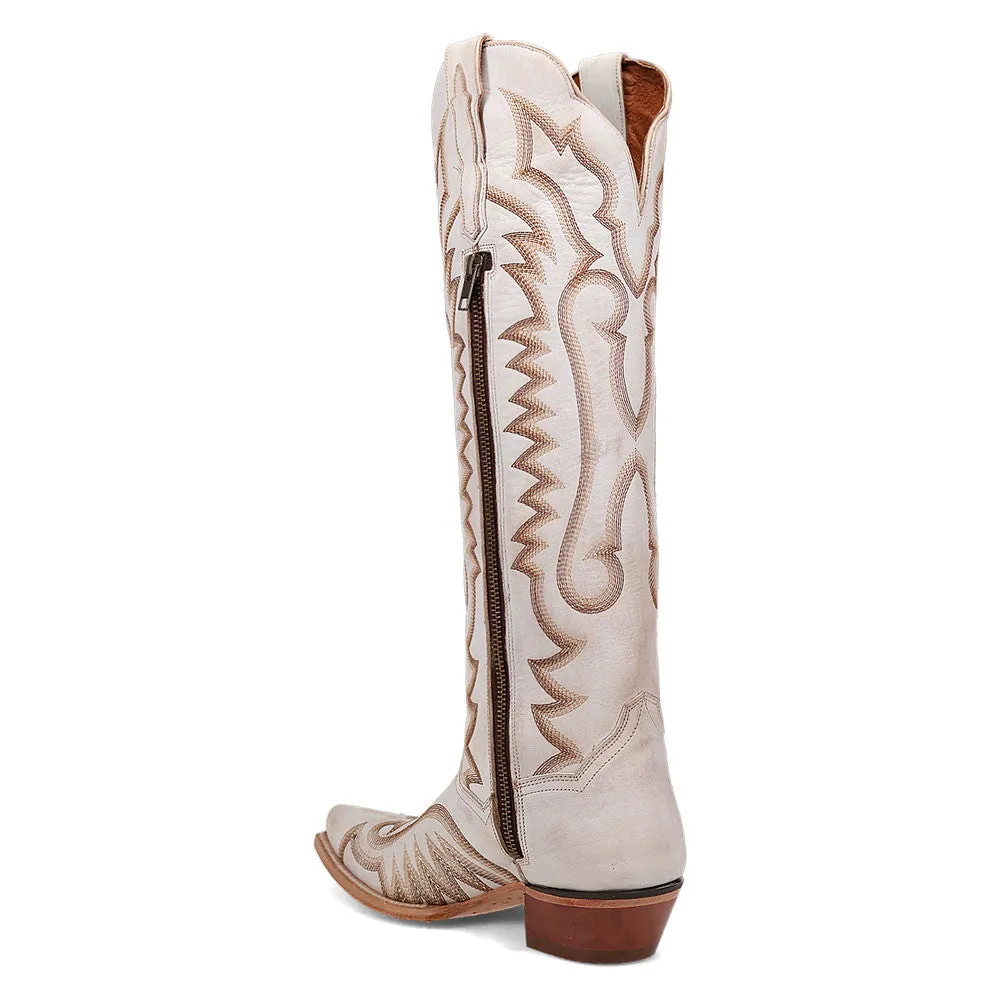 Dan Post Women's Western White Josie Tall Snip Toe Boots