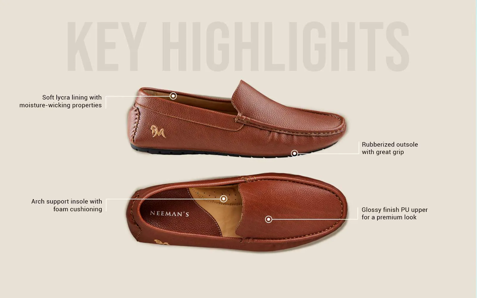 Dapper loafers : Tan