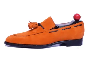 Eskapa - MTO - Orange Suede / Black Stitching - LPB Last - Single Leather Sole