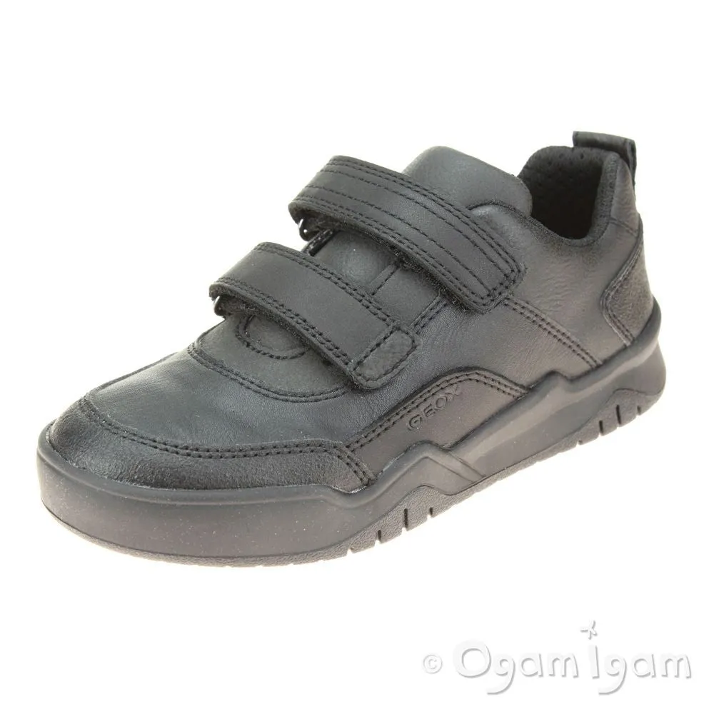 Geox Perth Boys Black School Shoe