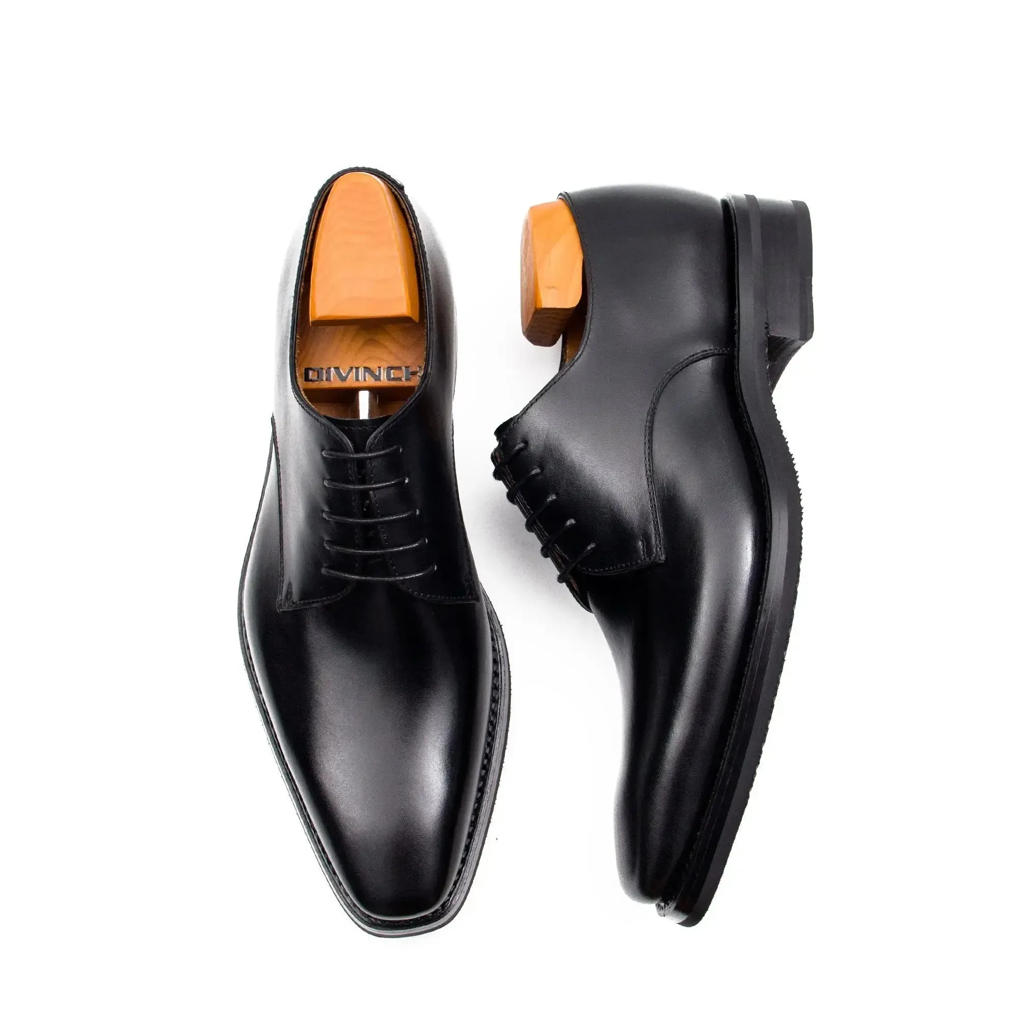 Goodyear Handmade Leather Derby Shoes Black