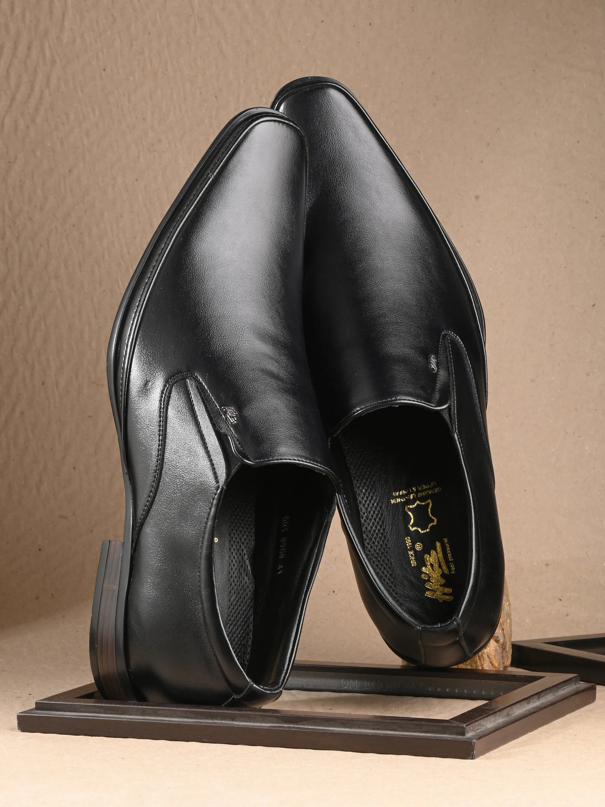 HITZ8909-Men's Black Formal Slip-On Shoes