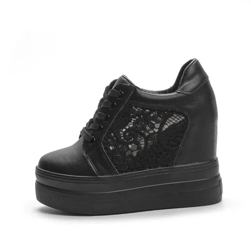 Joskaa 2024 New Black High Heel Platform Sneakers