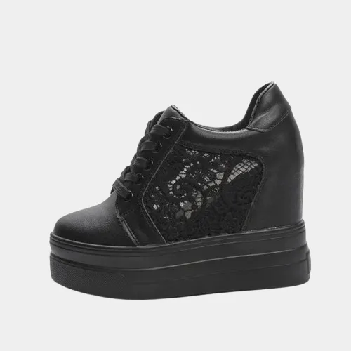 Joskaa 2024 New Black High Heel Platform Sneakers