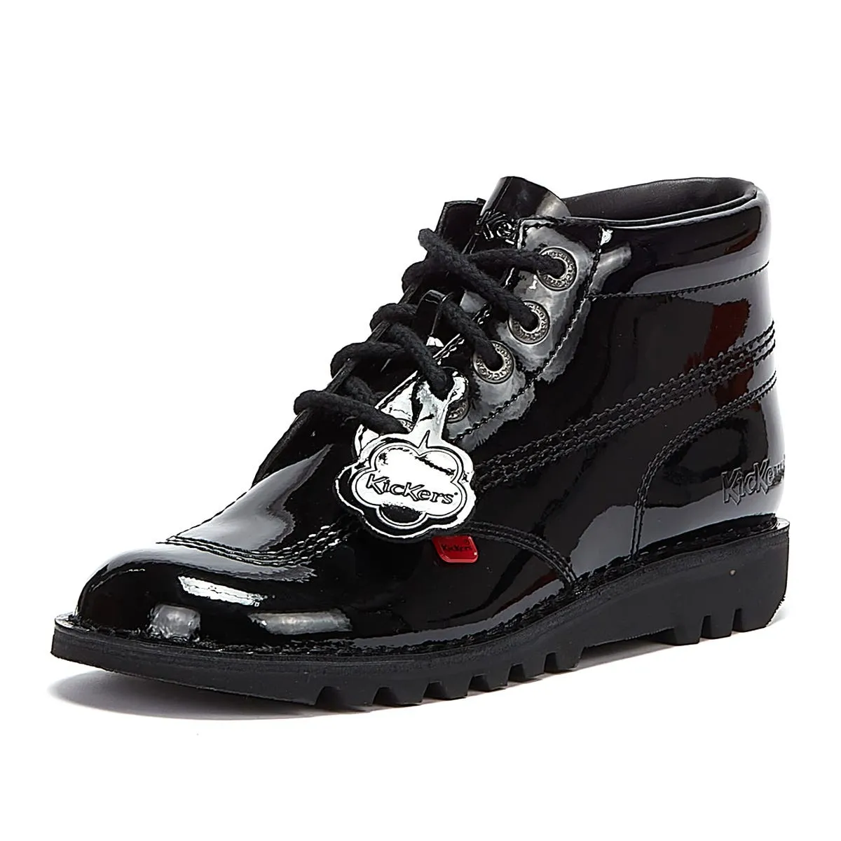 Kickers Kick Hi Womens Black Patent Boots