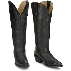 Ladies Tony Lama Jess 15" Western Boot - Black - DR4252