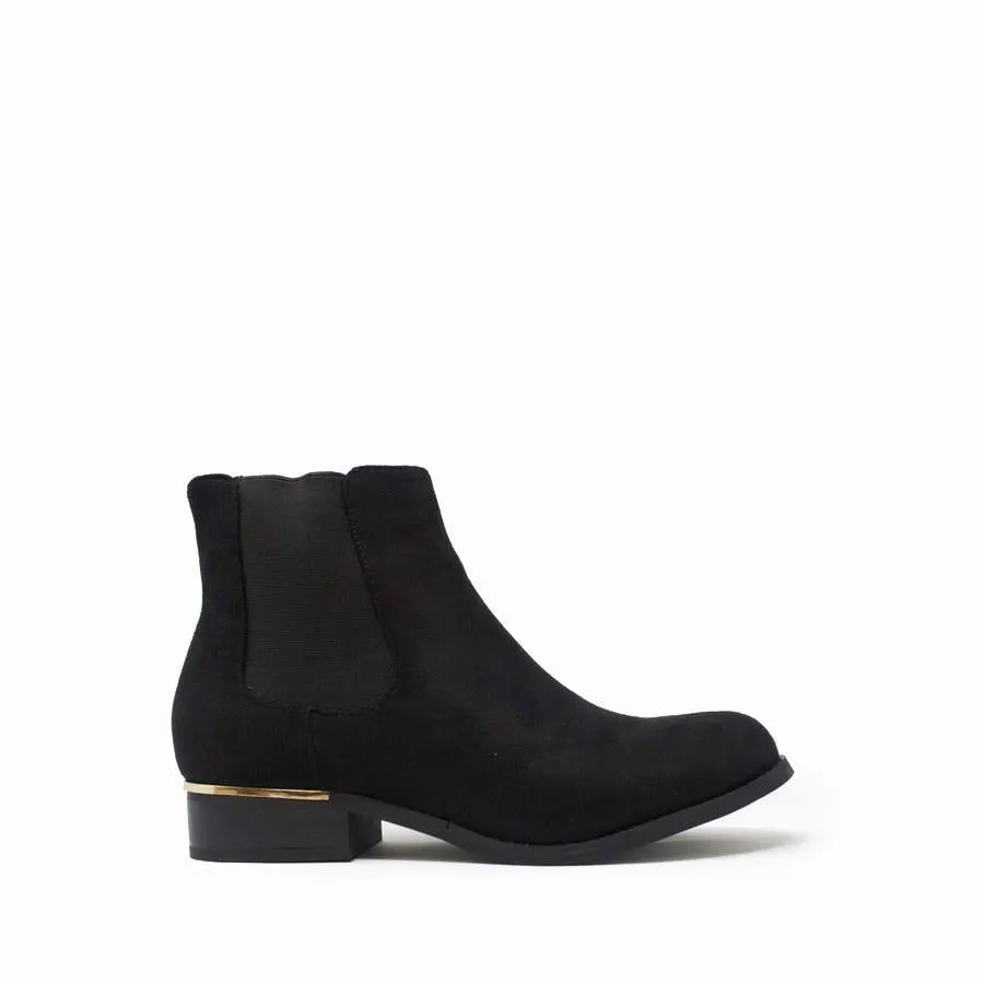 Lauree Flat Chelsea Boot Gold Trim Heel