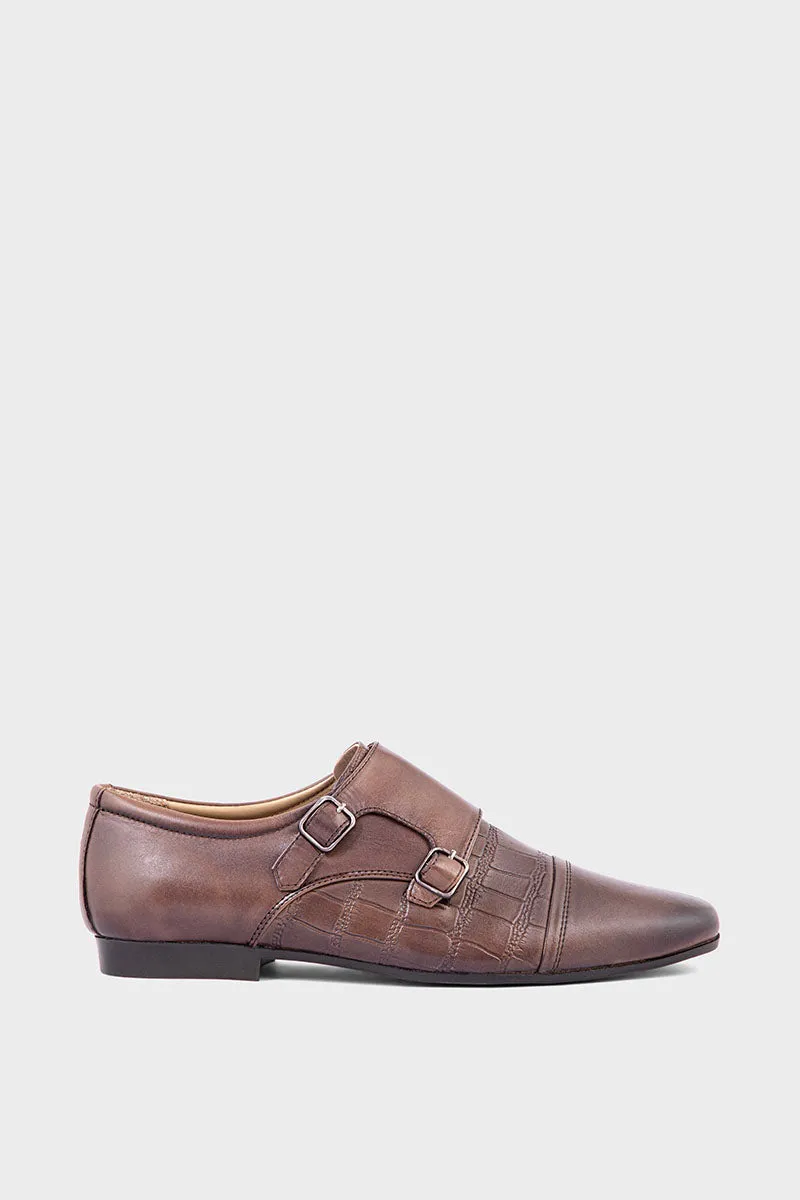 Men Formal Monk Strap MF8501-Coffee