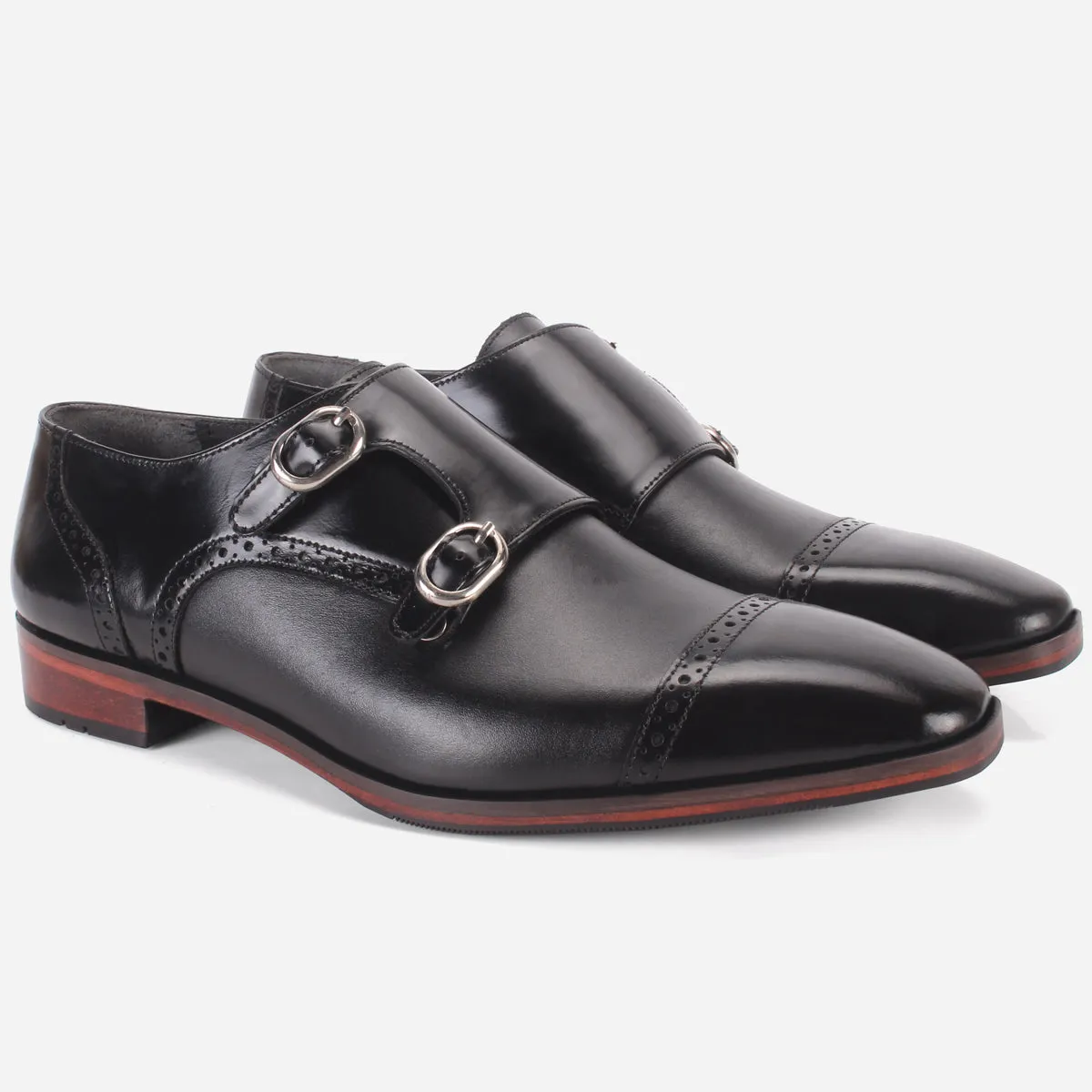 Mens "BLAISE" Double Tone Monk Strap Shoes