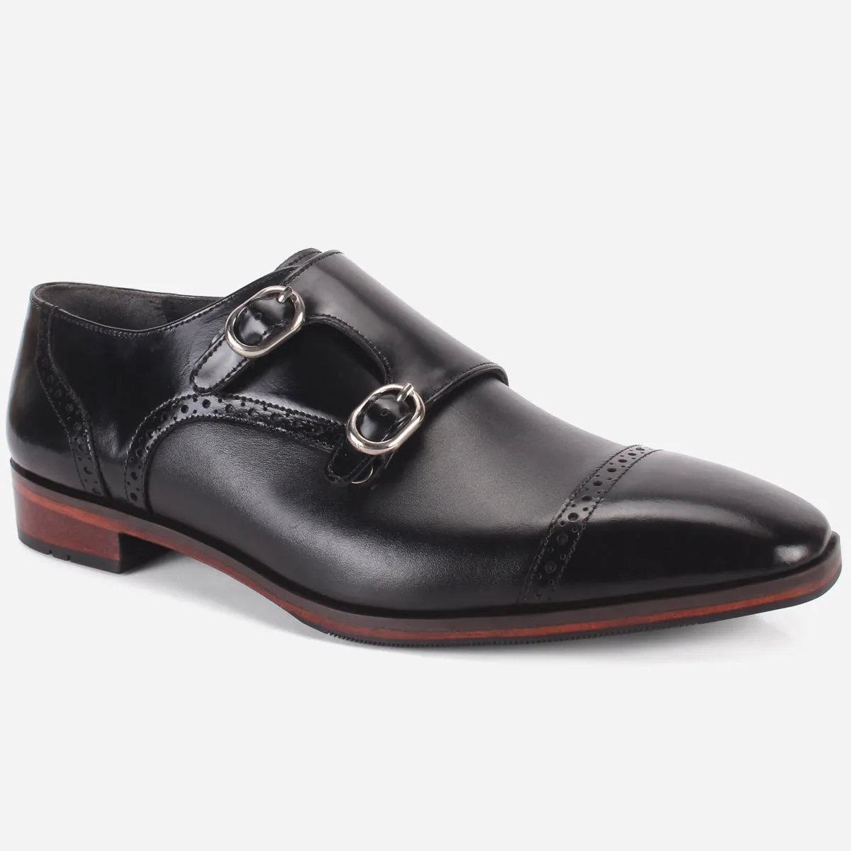 Mens "BLAISE" Double Tone Monk Strap Shoes