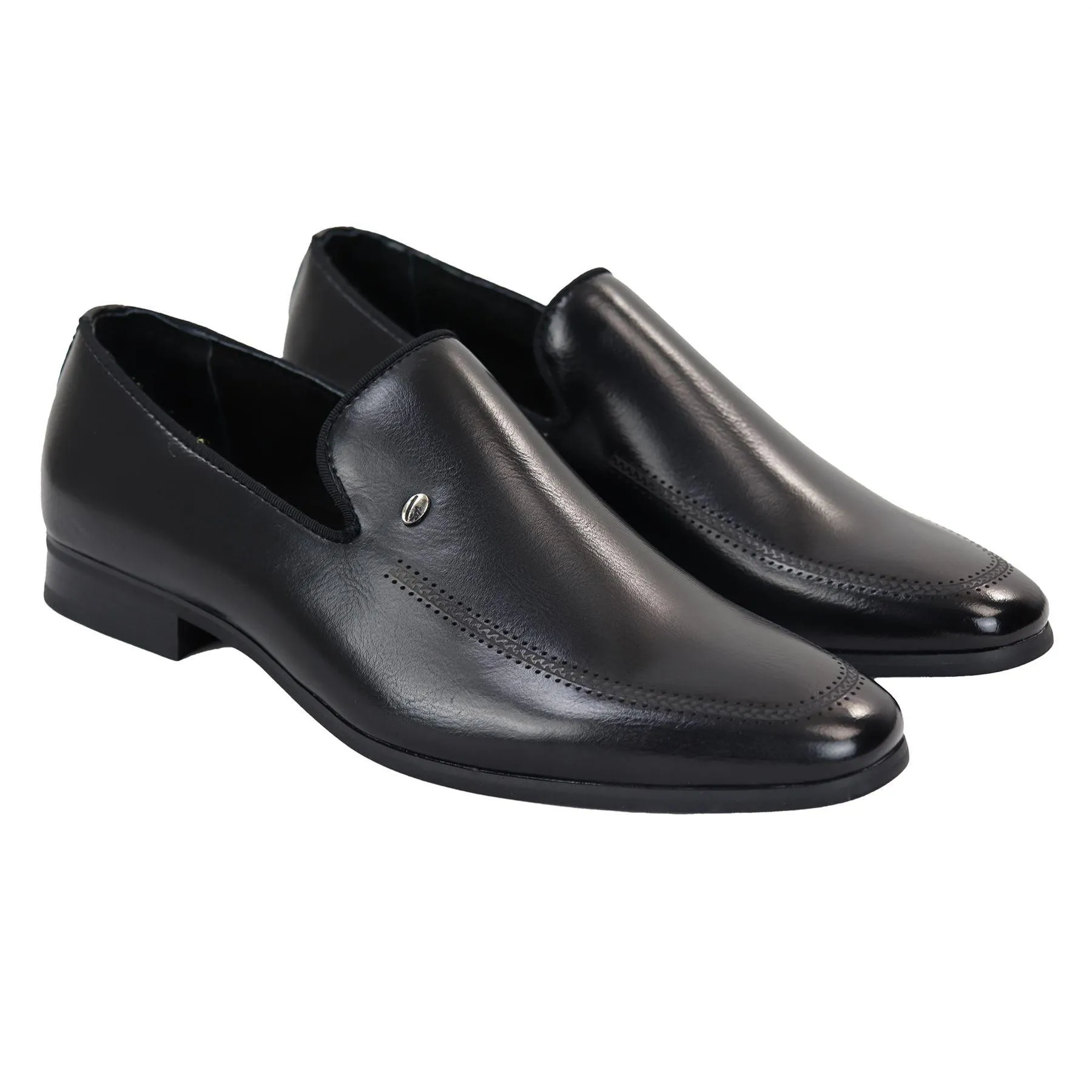 Men's Slip On Loafers Formal Dress Shoes Black Brown