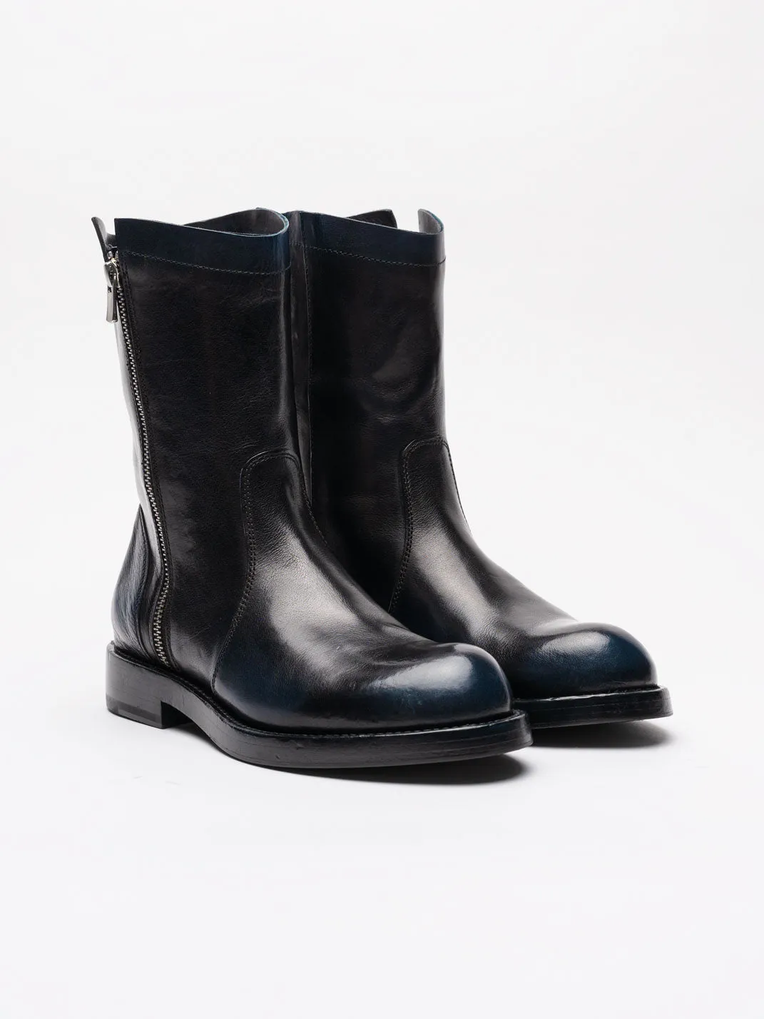 Mid-Calf Leather Boots