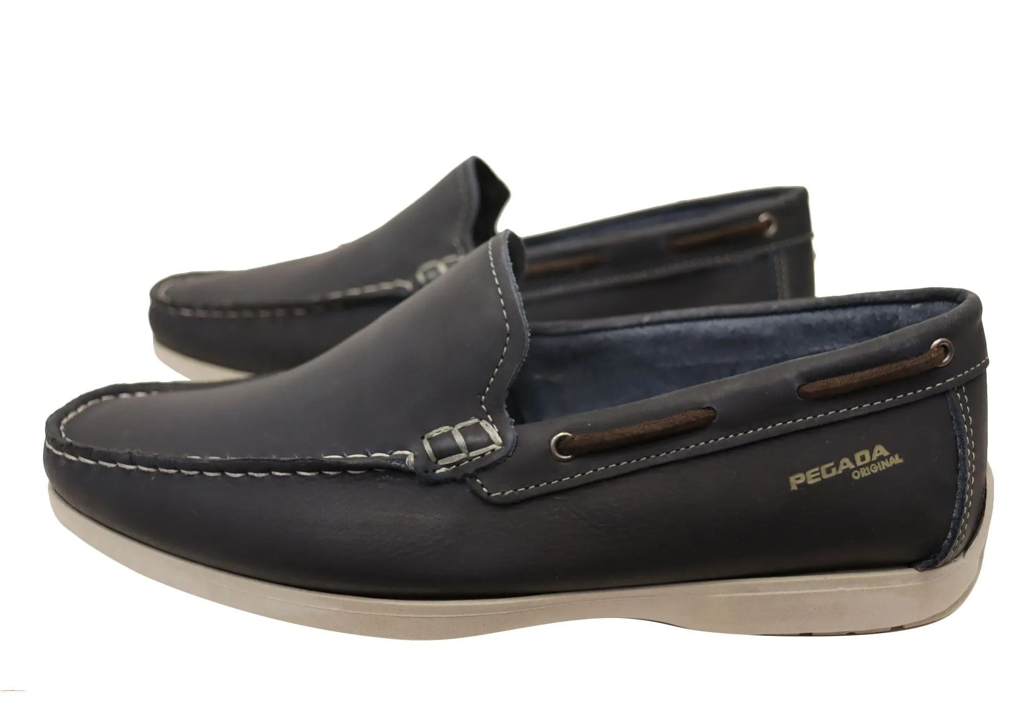 Pegada Harbour Mens Comfortable Leather Loafers Shoes Made In Brazil